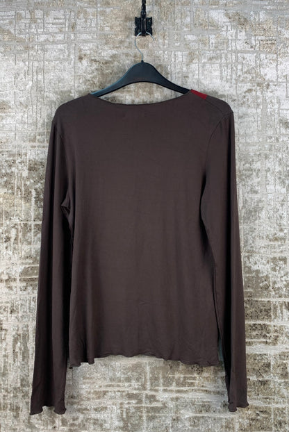 Womens Y2K Brown Long Sleeve Top