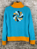 Womens Vintage Y2K Baby Blue Orange Oneill Jacket