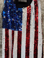 Maner American Flag Sequin Tank Top