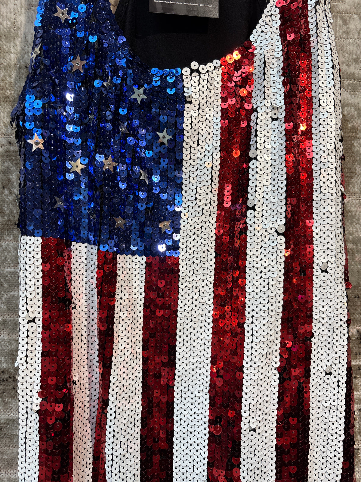 Maner American Flag Sequin Tank Top