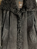 HM Suede Shearling-Trim Coat