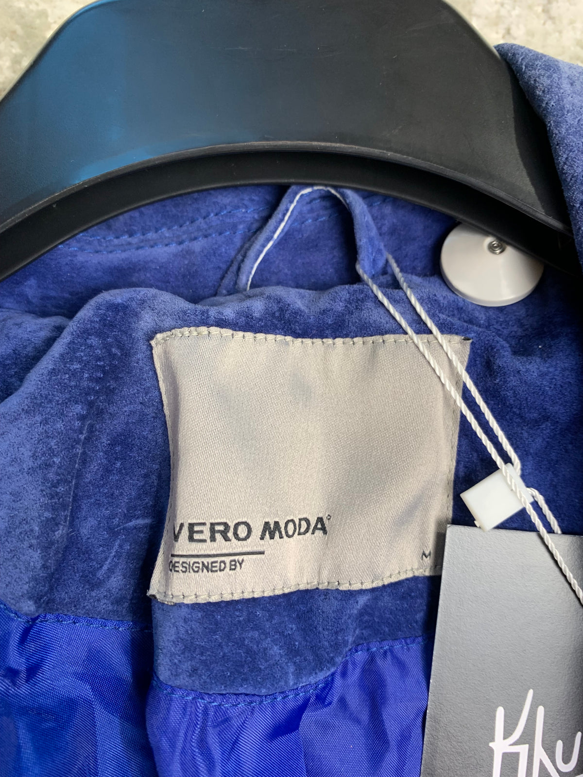 Vero Moda Blue Suede Biker Jacket