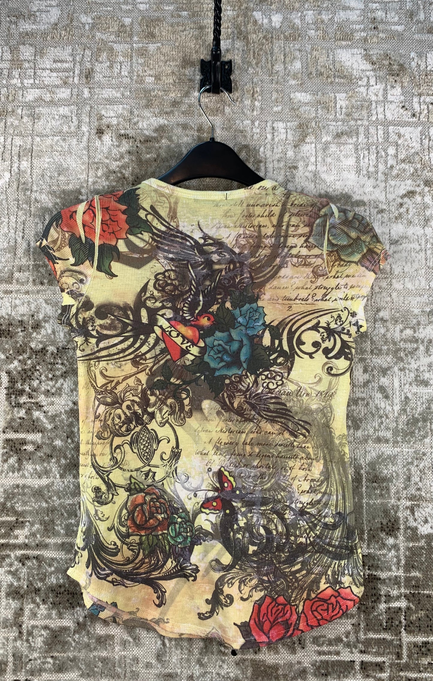 Womens Y2K Beaded T Shirt
