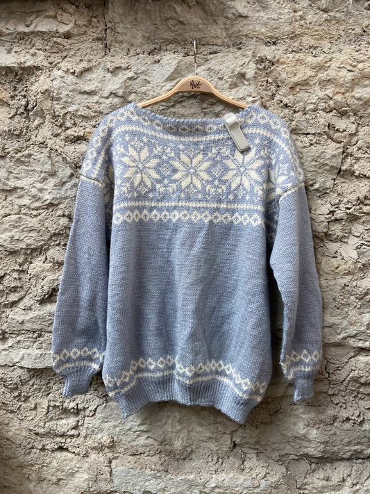 Blue Knitwear Sweater