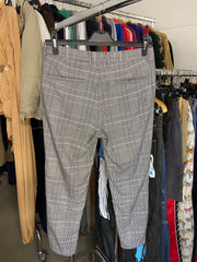 Bershka Suit Pants Checked Grey Mens 31 Zipper