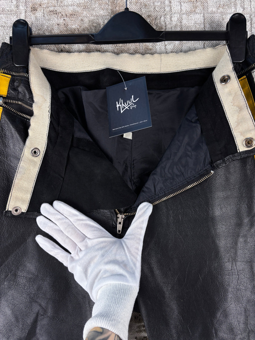 Men's Vintage Black Leather Pants