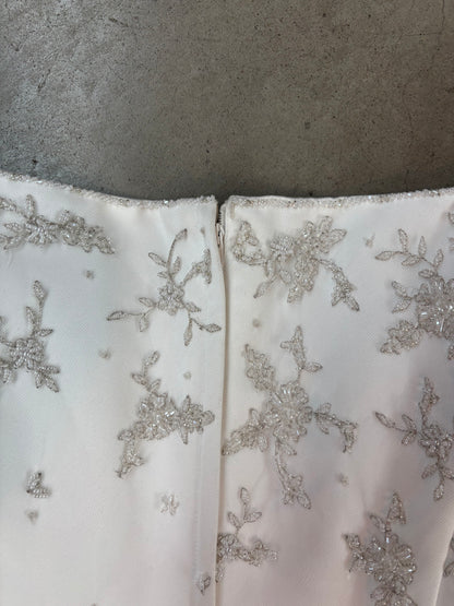 Elegant White Beaded Corset Top