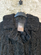 Vintage Black Astrakhan Fur Longline Coat