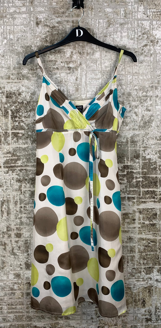 Womens Y2K Vintage Esprit Silk Polka Dot Dress