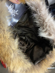 Vintage Elegant Real Fox Fur Winter Hat in Light Brown - 59 cm Comfort Fit