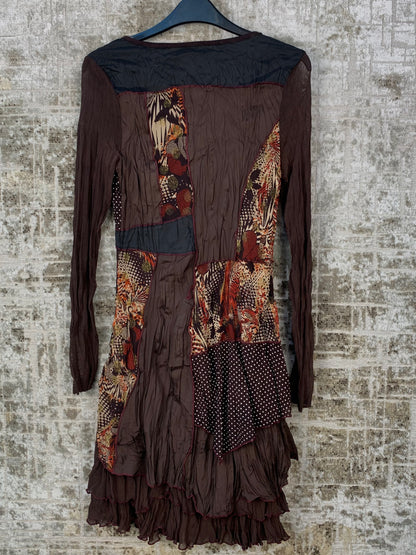 Women's Y2K Brown Fairy Mesh Dress