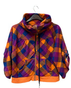 Only Multicolour Check Cowl-Neck Zip Jacket