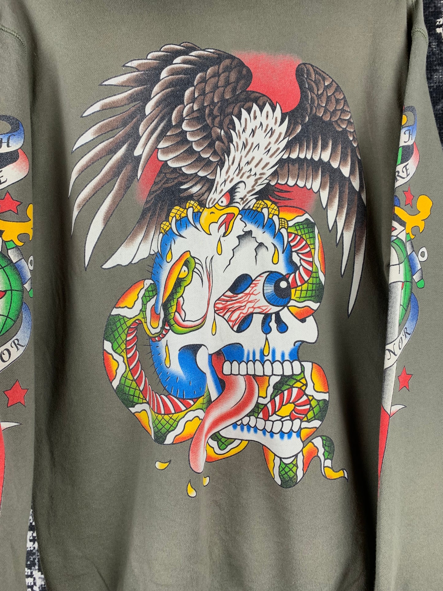 Men's Vintage Y2K Ed Hardy Zip-Up Hoodie