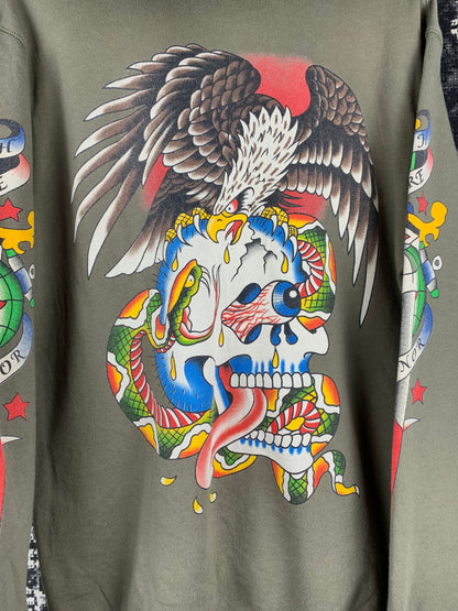 Men's Vintage Y2K Ed Hardy Zip-Up Hoodie