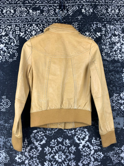 Women's Y2K Light Brown Leather Jacket