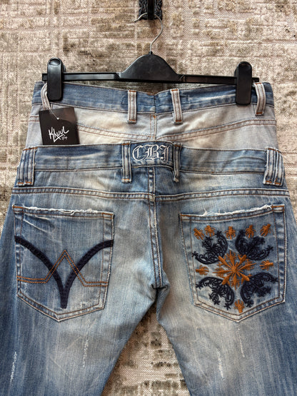 Mens Y2K Cipo And Baxx Blue Layered Jeans