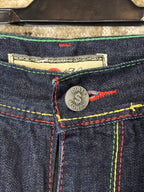 Dirty Money Kush Rasta Embroidered Baggy Jeans