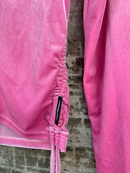 Womens Y2K Playboy Missguided Pink Velvet Track Jacket
