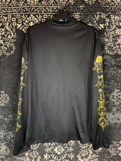 Biker Skull Print Long Sleeve Shirt for Women