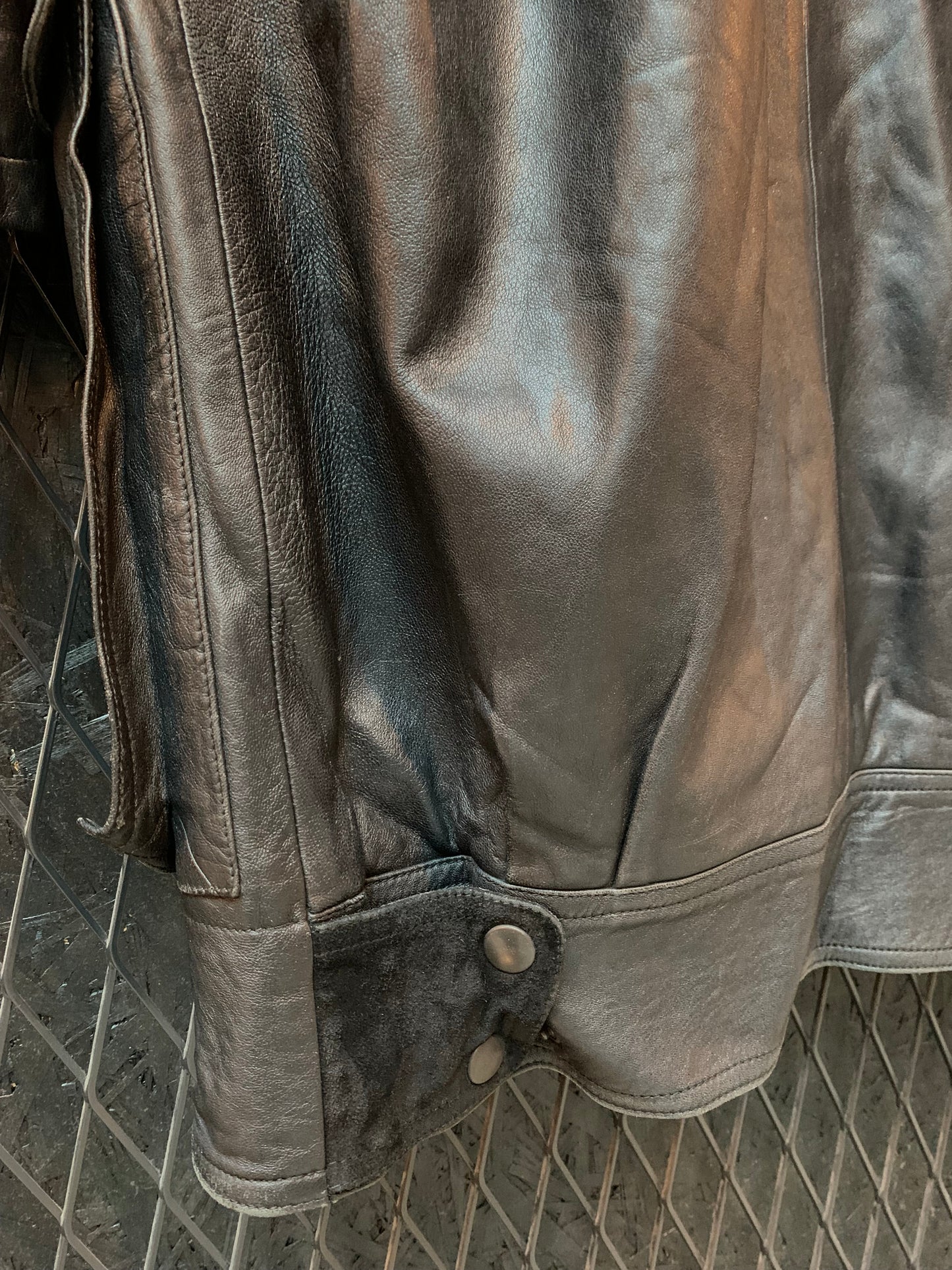 Women's Vintage Cesare Piccini Black Leather Trench Coat