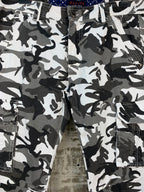 ZLCITA Mens Black Grey White Camouflage Cargo Pants