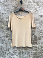 Gold Studded Knit Short-Sleeve Top