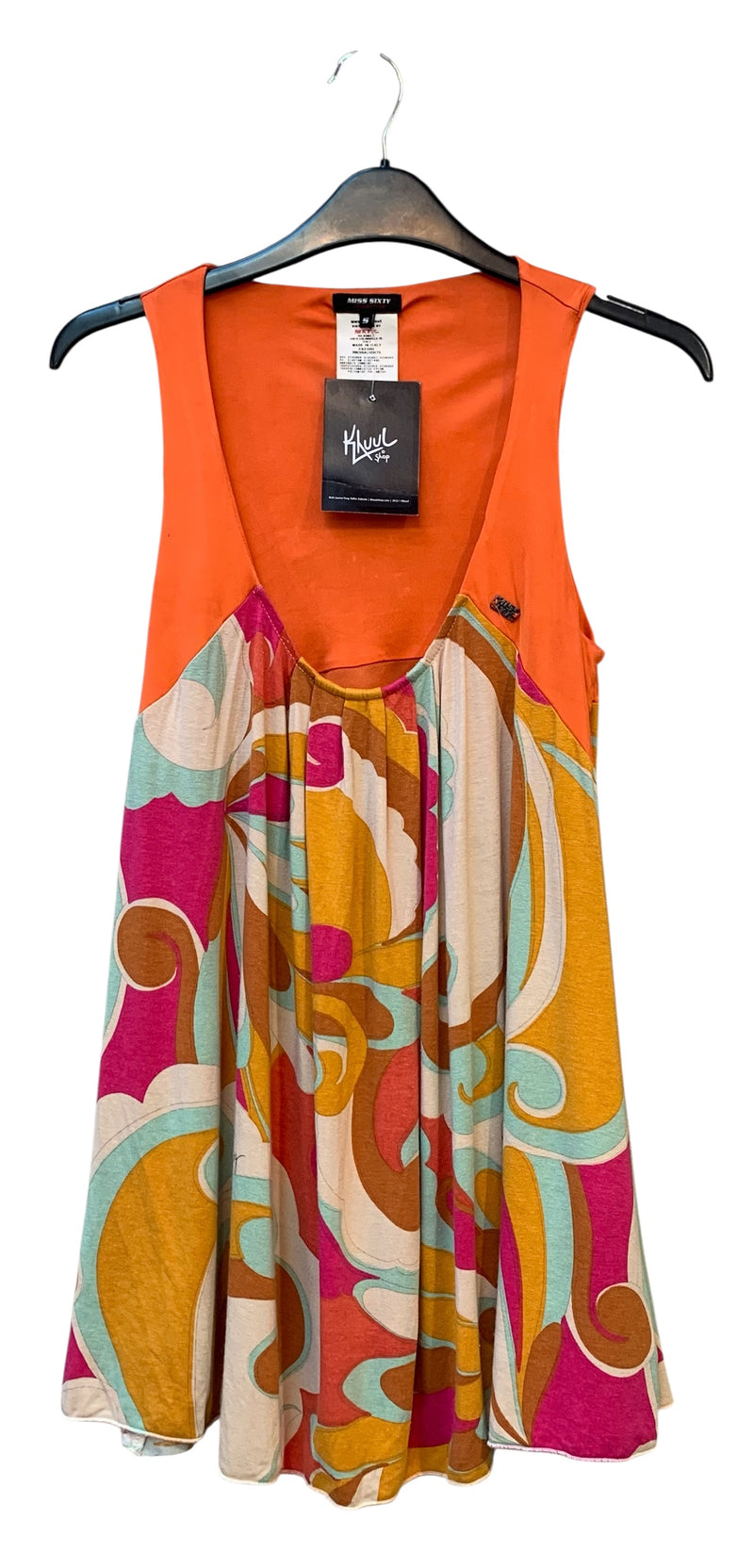 Miss Sixty Y2K Swirl Print Sleeveless Top