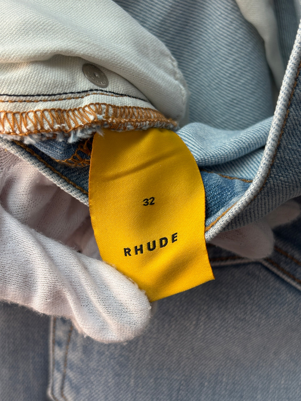 Rhude Wide Leg Light Wash Denim Jeans