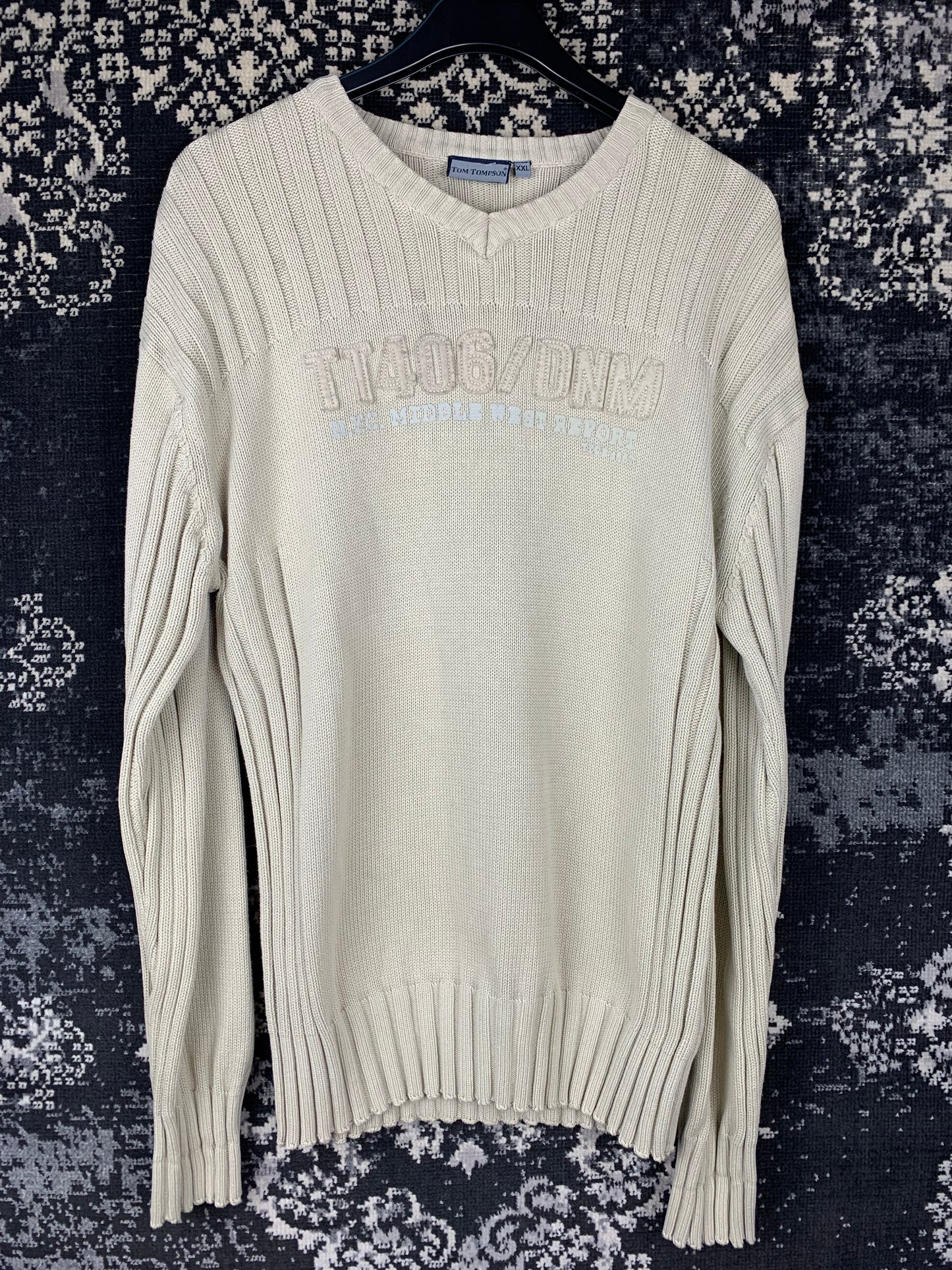 Men’s Y2K Tom Tompson Beige Knit Sweater