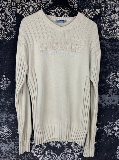 Men’s Y2K Tom Tompson Beige Knit Sweater