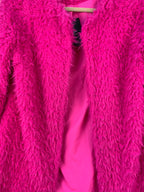 Women's Bright Pink Fluffy Jacket