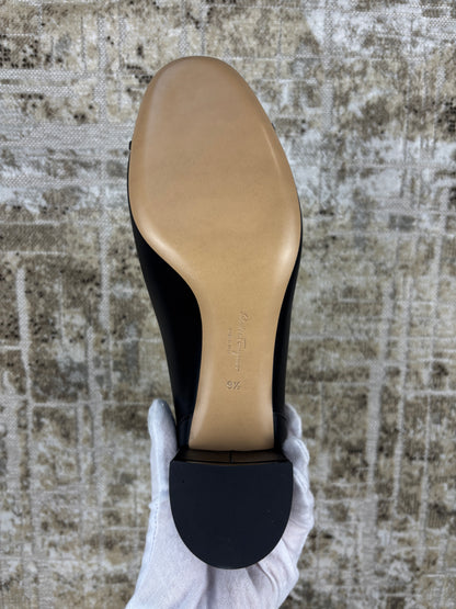 Ferragamo 95MM Vara Chain Leather Ankle Boots