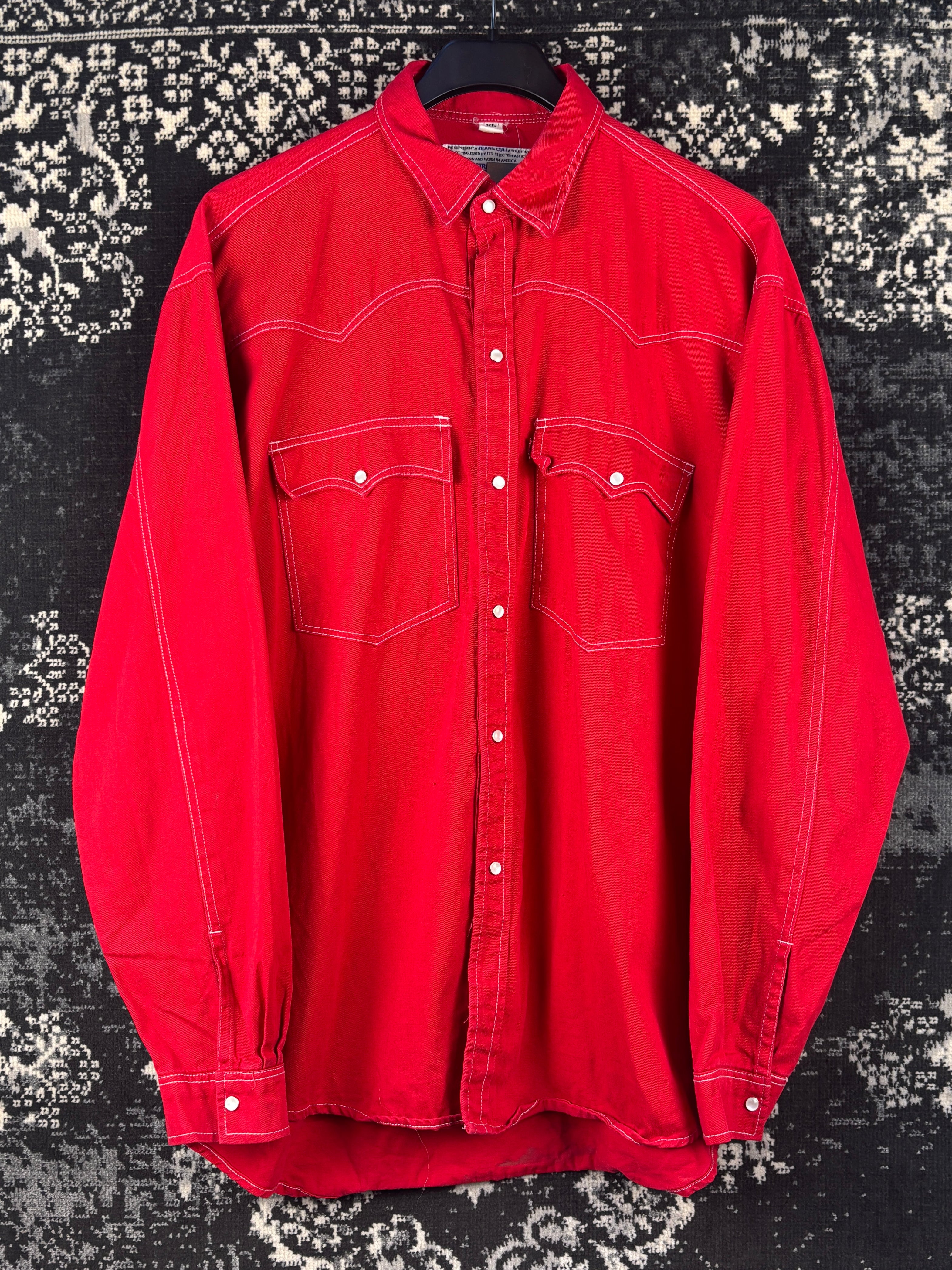 Men's Vintage Levi Strauss Red Western Shirt