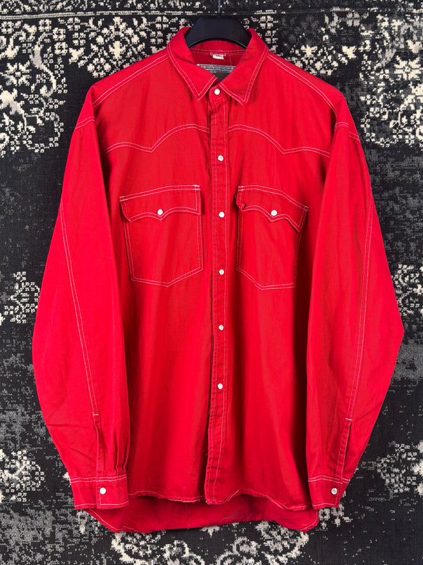 Men's Vintage Levi Strauss Red Western Shirt