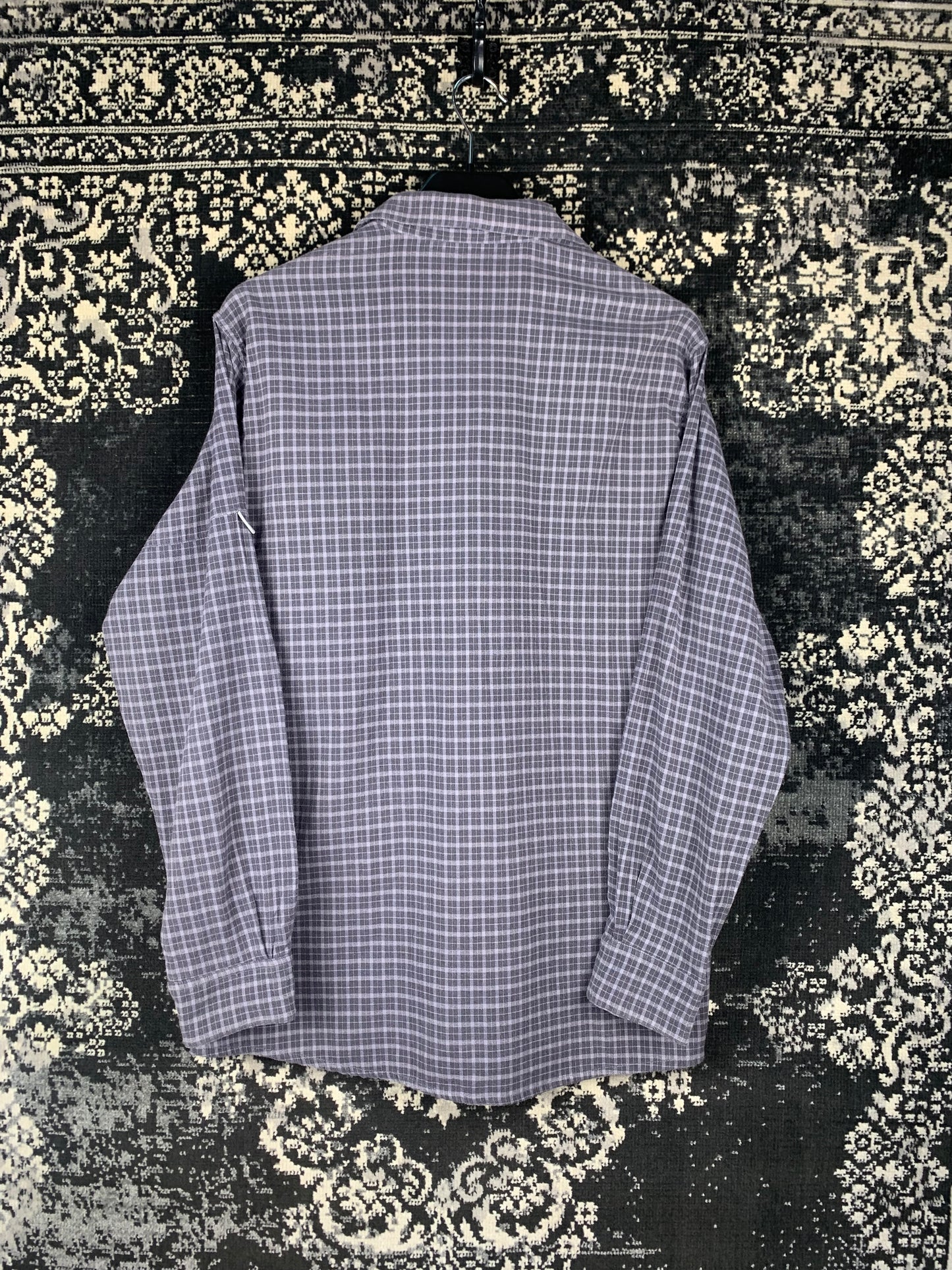 Men's Go Southern Grey Checkered Long Sleeve Button-Up Shirt