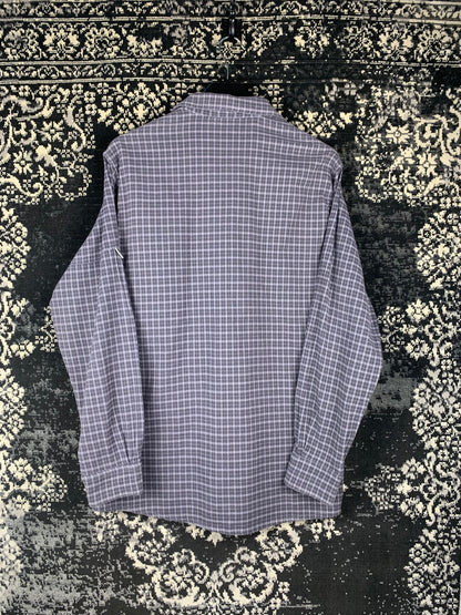 Men's Go Southern Grey Checkered Long Sleeve Button-Up Shirt