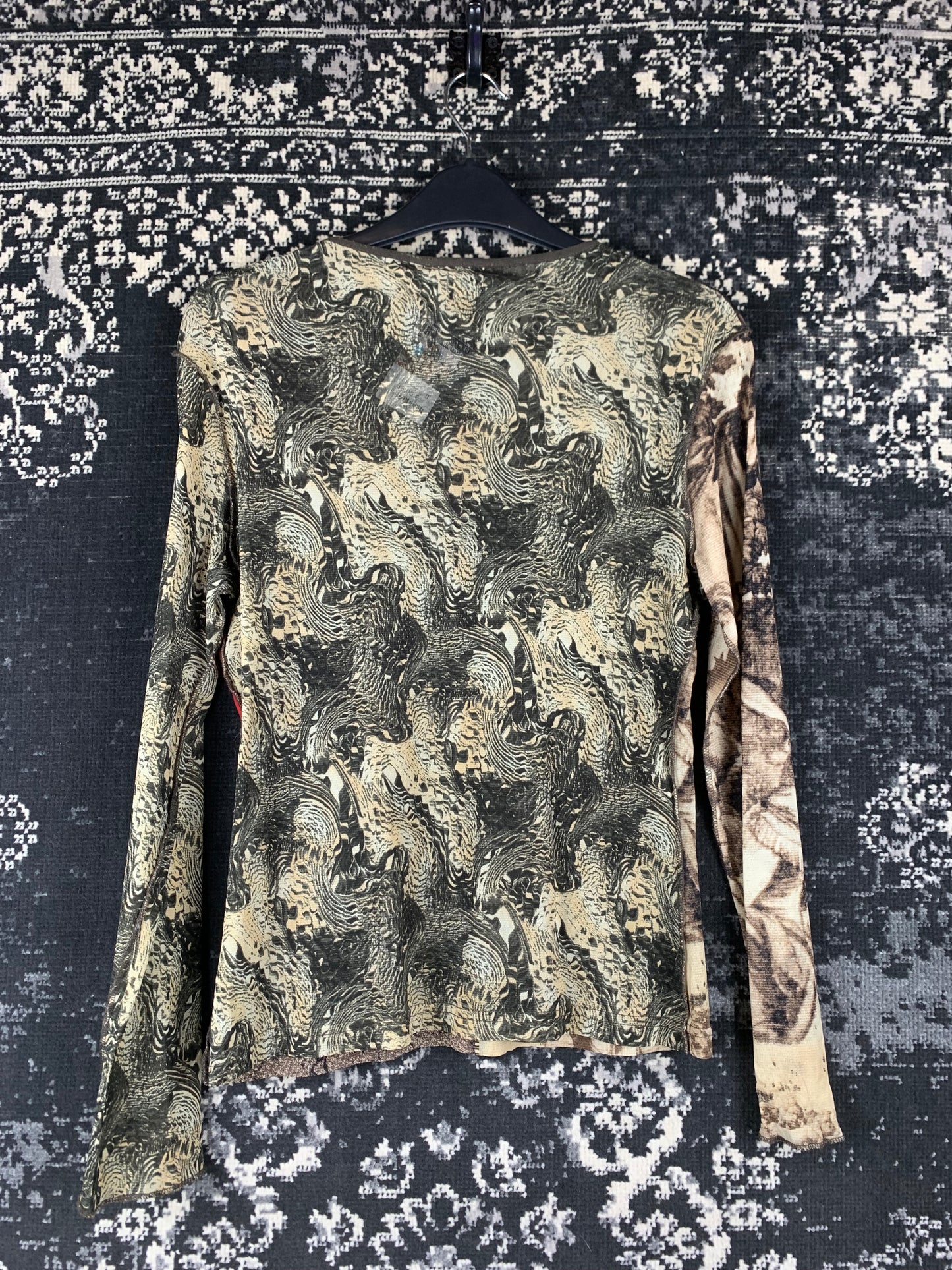 Womens Y2K One Street Long Sleeve Graphic Shirt With Religious Print