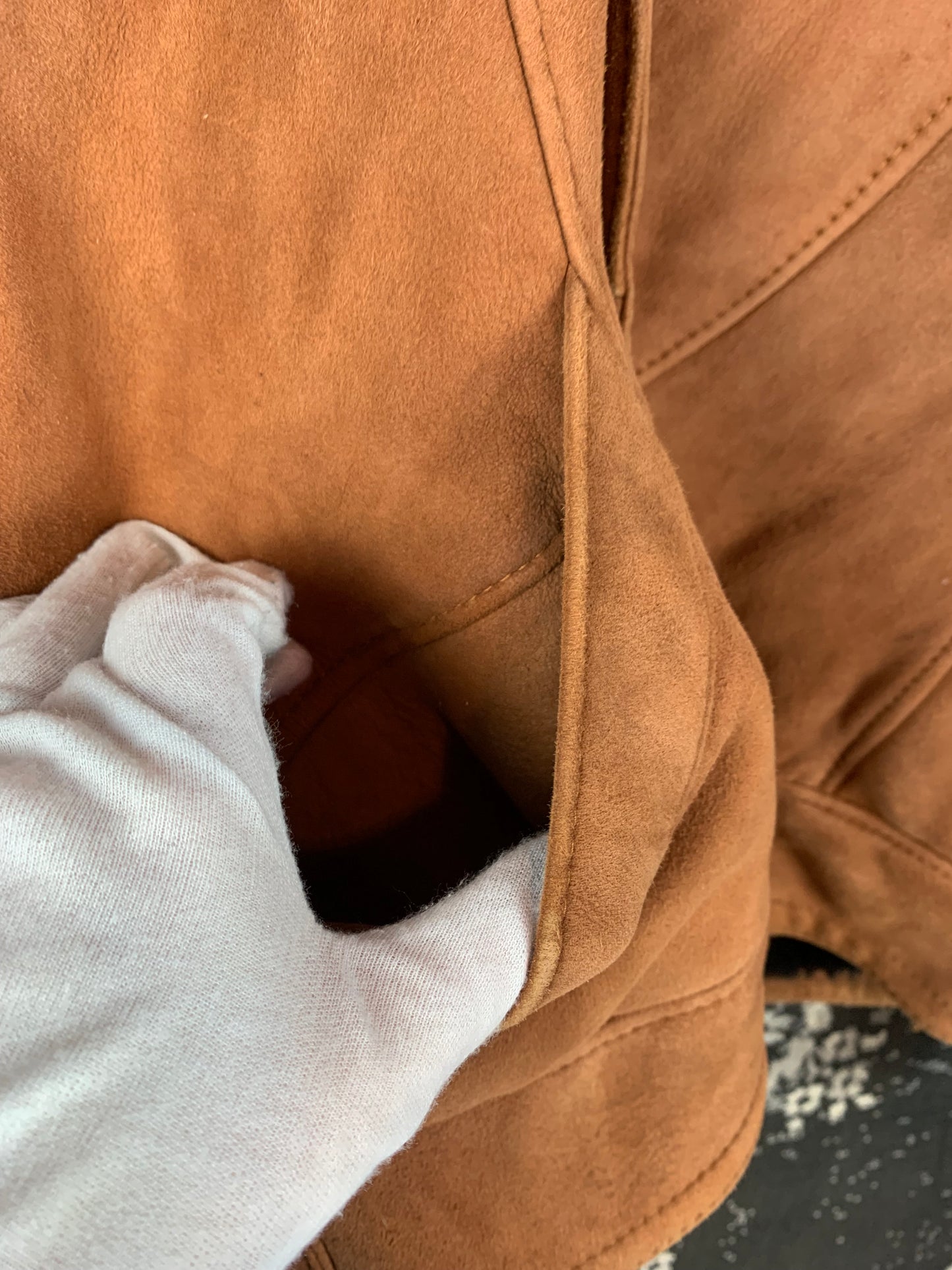 Men's Vintage Dark Orange Suede Leather Jacket