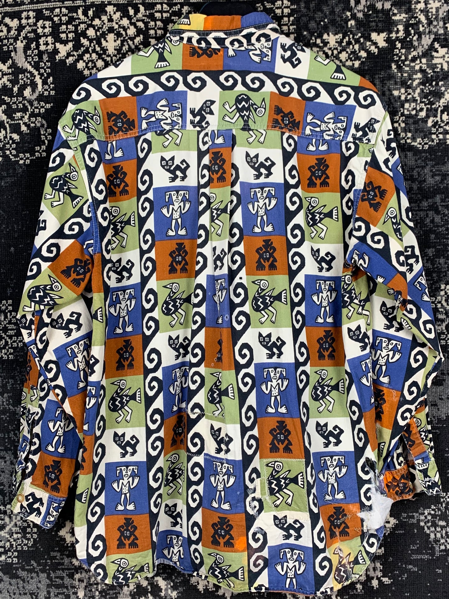 Rocky Colorful Abstract Pattern Button Up Shirt
