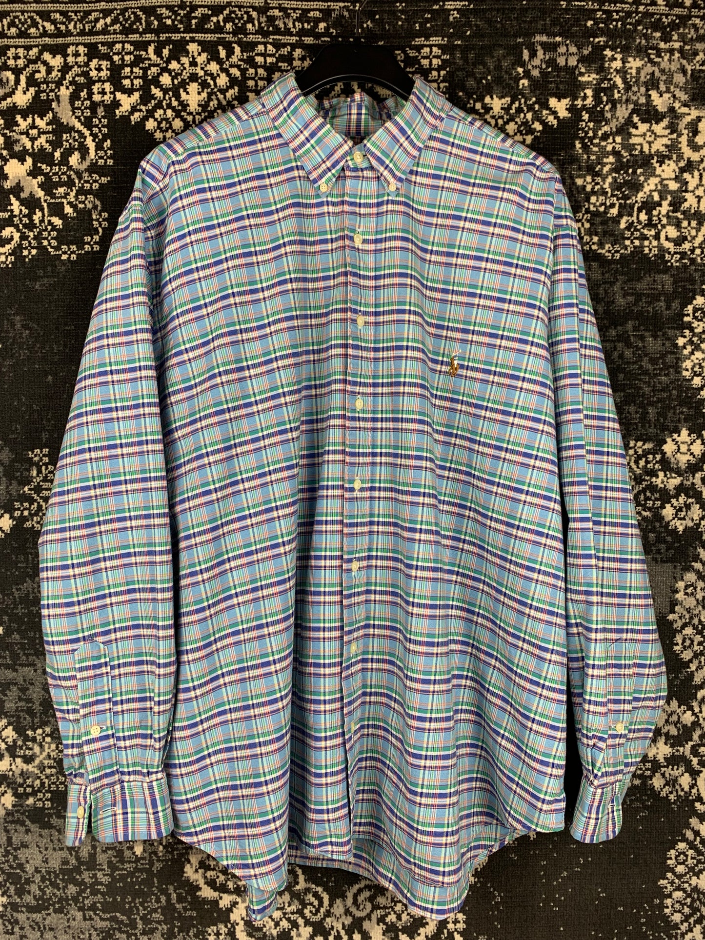 Men's Vintage Ralph Lauren Light Blue Long Sleeve Button-Up