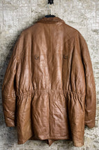 Paavo Heinonen Tan Leather Coat