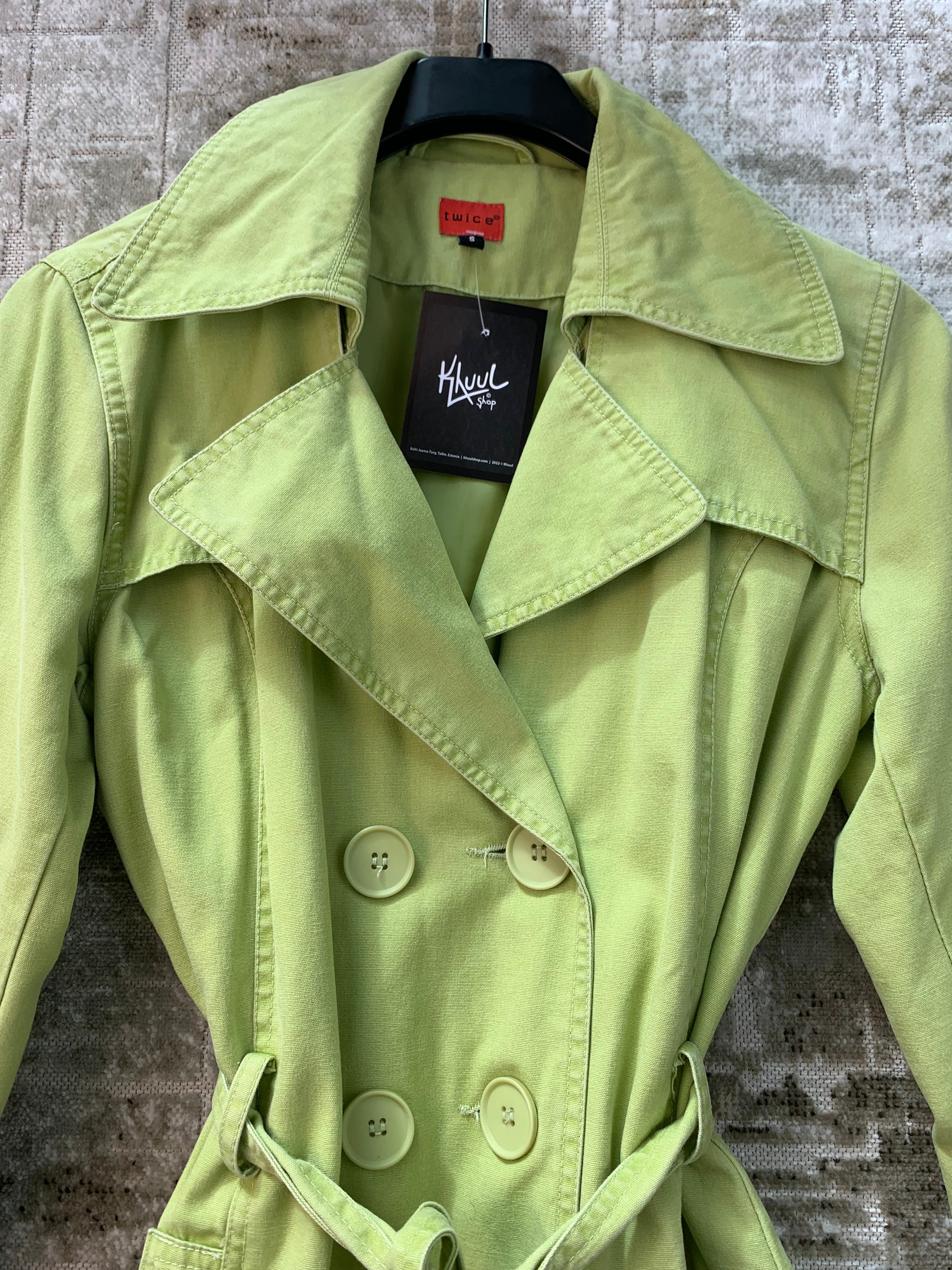Twice Womens Lime Green Short Coat