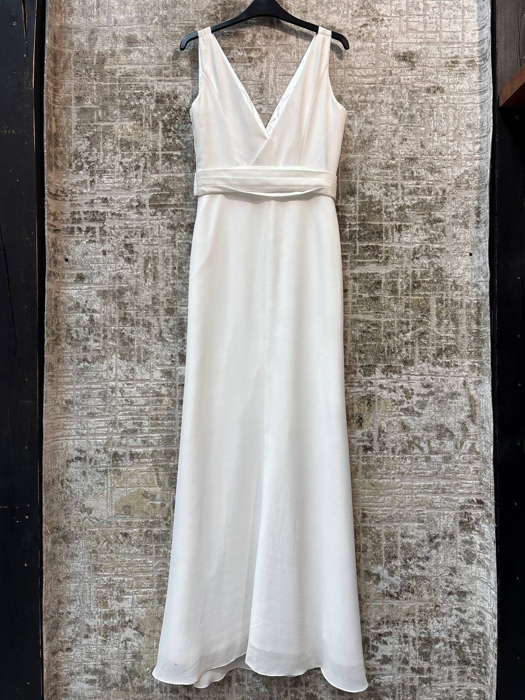 Ivory Sleeveless V-Neck Maxi Gown