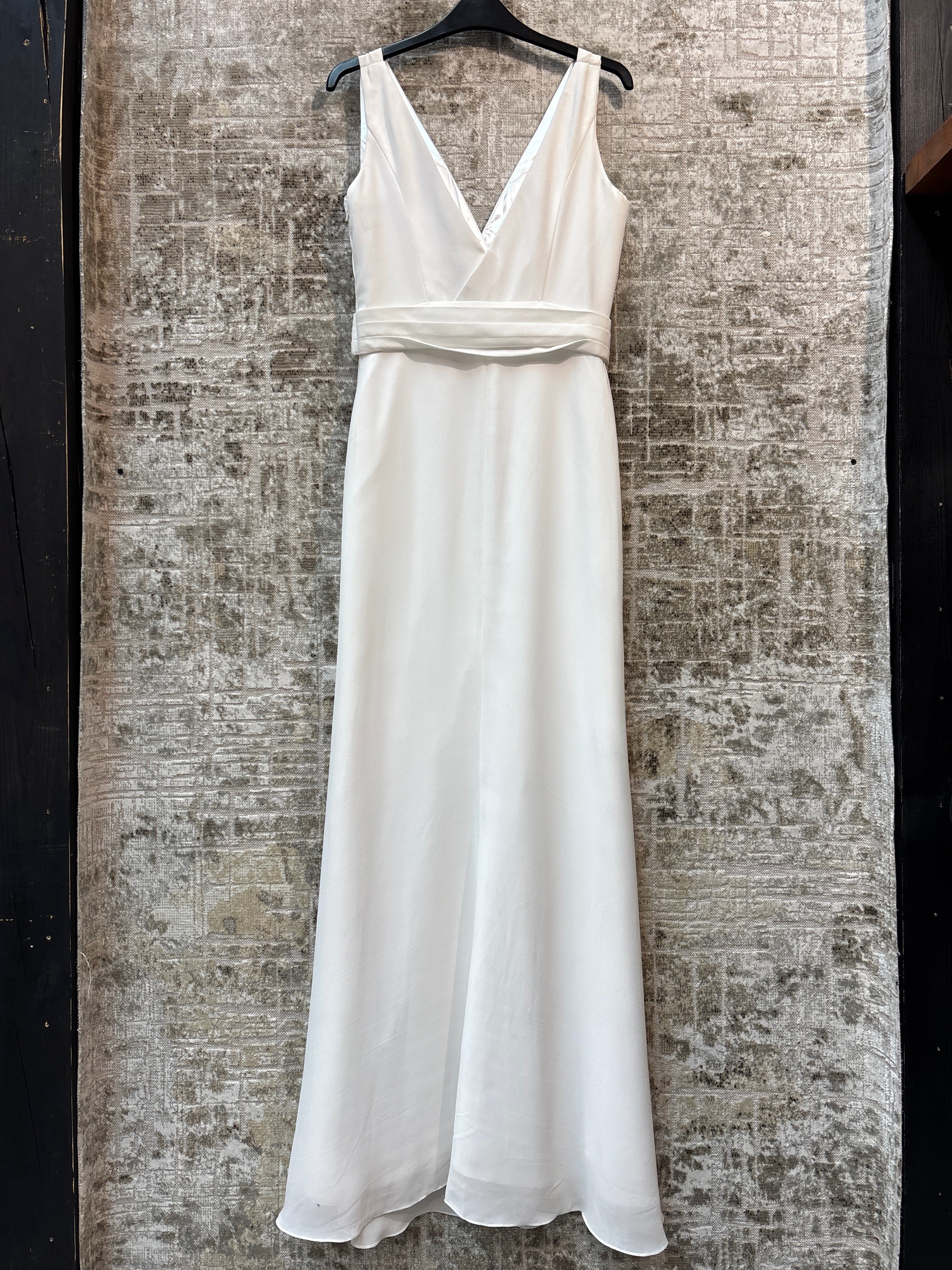 Ivory Sleeveless V-Neck Maxi Gown