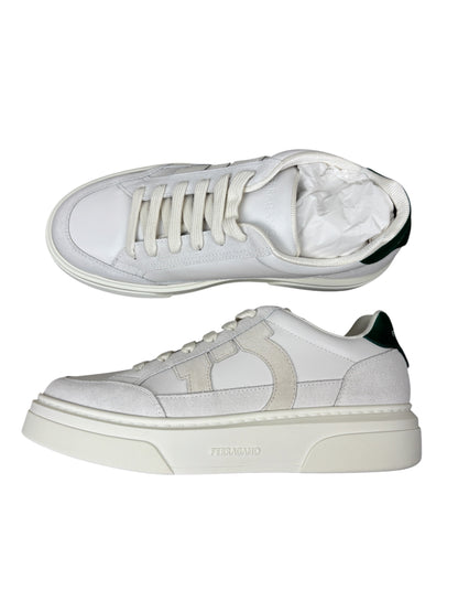 Ferragamo Gancini-Patch Calfskin Leather Sneakers