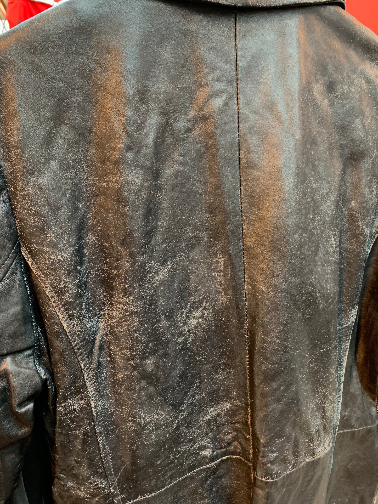 B. Young Vintage Black Leather Trench Coat