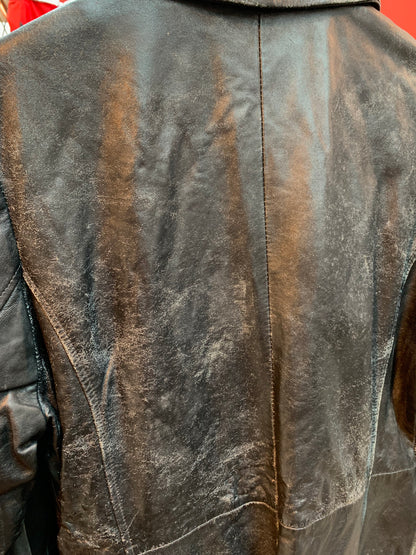 B. Young Vintage Black Leather Trench Coat