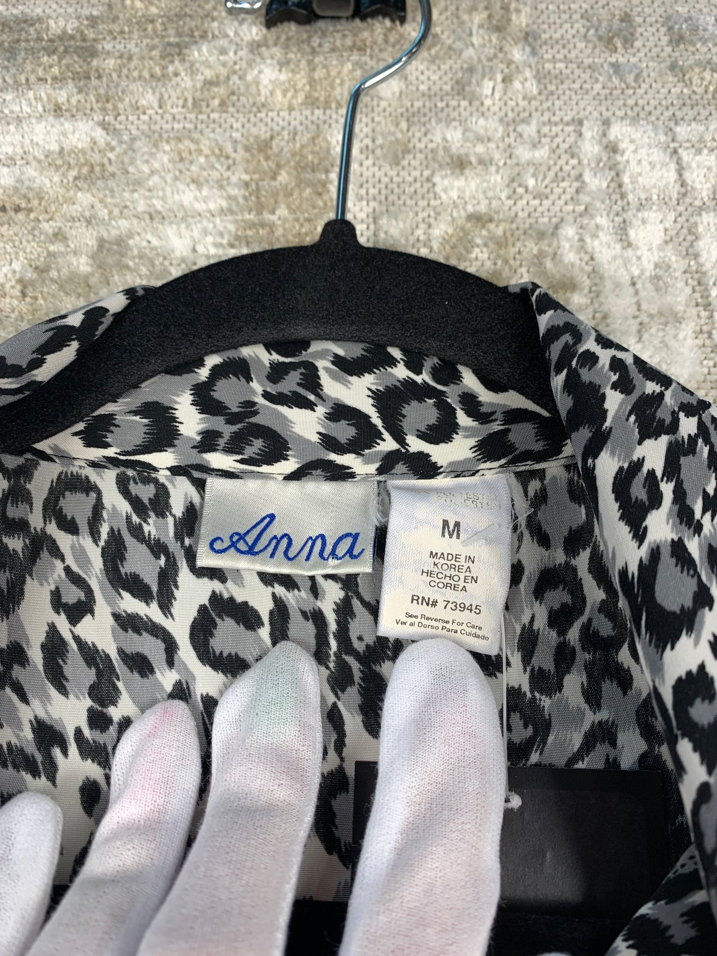 Womens Y2K Anna Leopard Print Button Up Shirt