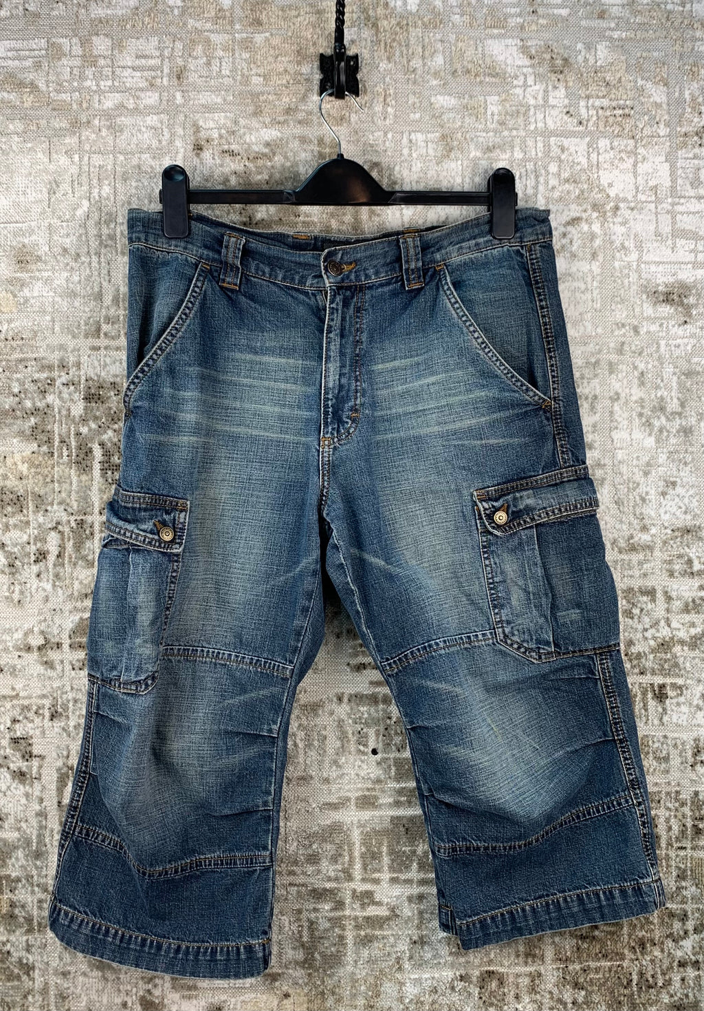 Womens Y2K Denim Cargo Shorts