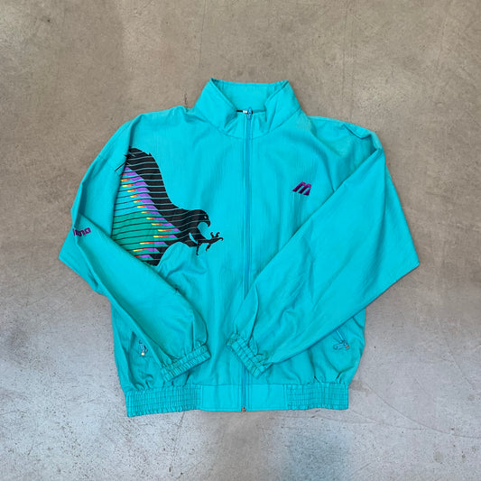 Aqua Eagle Graphic Windbreaker Jacket